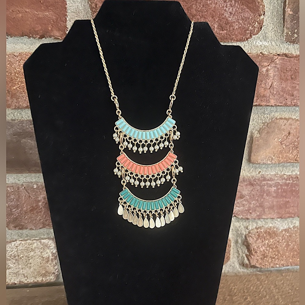 NIB Premier Designs High Fashion Jewelry “Fiesta” Reversible Necklace